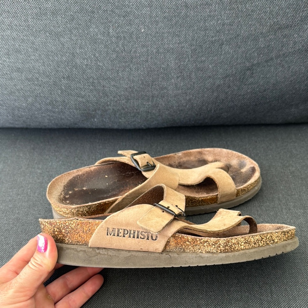 Mephisto Helen Sandal Tan Leather Reflex Areas Size 37/7